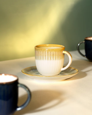 Hiver 6 Person Coffee Cup Set - Cream/Earth