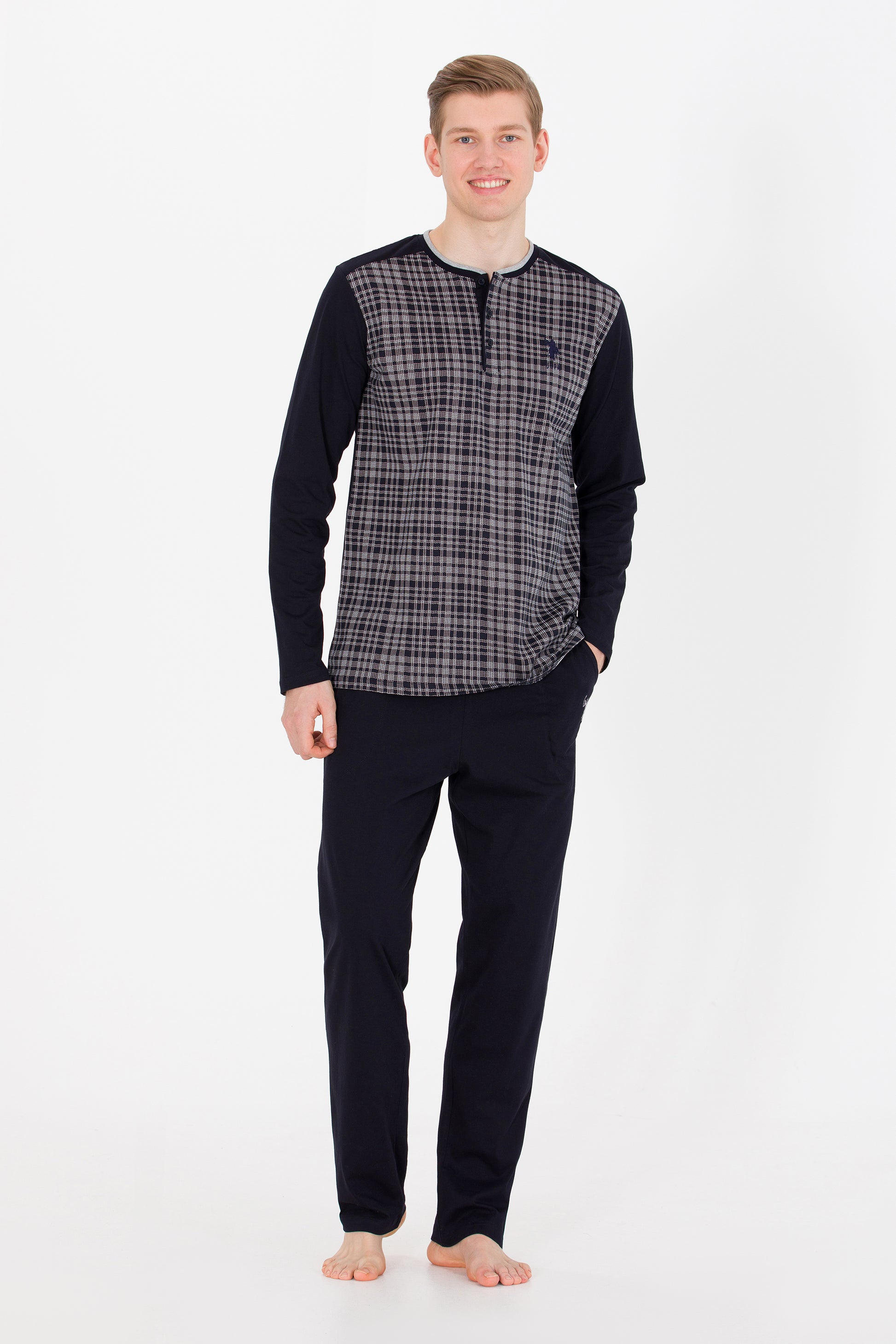 Men's Navy Blue Pajama Set