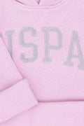 Girls' Pink Hooded Basic Sweatshirt
