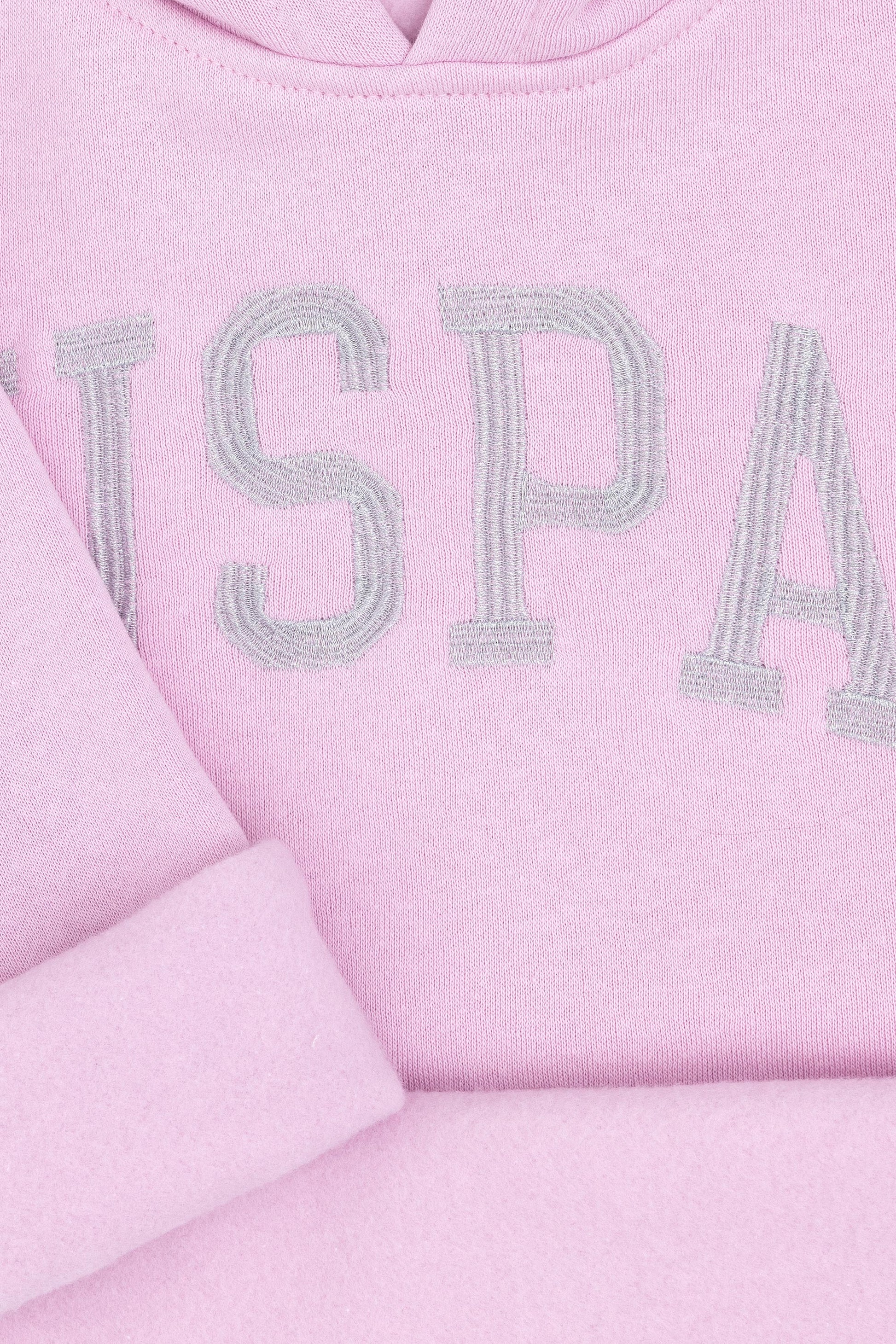 Girls' Pink Hooded Basic Sweatshirt