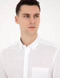 White Regular Fit Short Sleeve Shirt