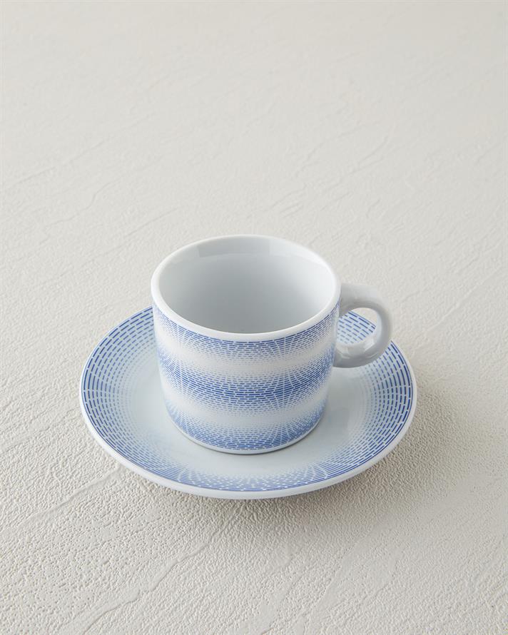 Elisa Porcelain Coffee Cup Set 12 Pieces 6 Seater Blue