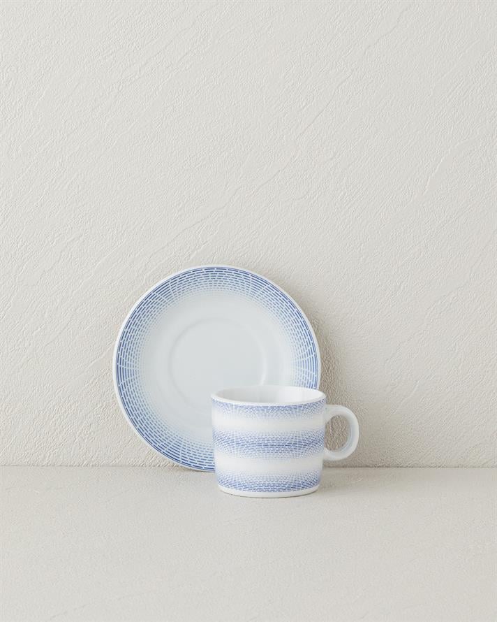 Elisa Porcelain Coffee Cup Set 12 Pieces 6 Seater Blue