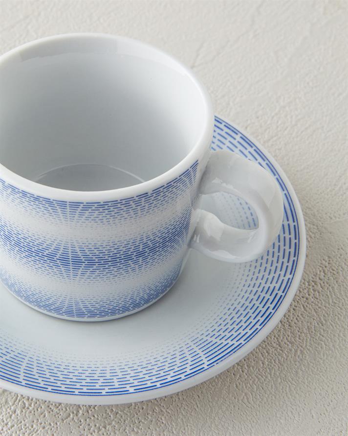 Elisa Porcelain Coffee Cup Set 12 Pieces 6 Seater Blue