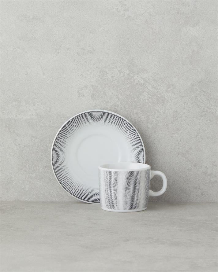 Elisa Porcelain Coffee Cup Set 12 Pieces 6 Seater Black