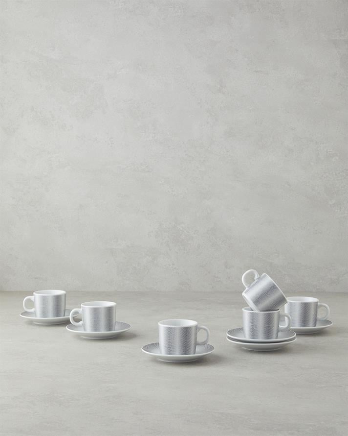 Elisa Porcelain Coffee Cup Set 12 Pieces 6 Seater Black