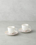 Elvina Bone Porcelain 4 Pieces 2 Seater Coffee Cup Set 90 ml Colorful