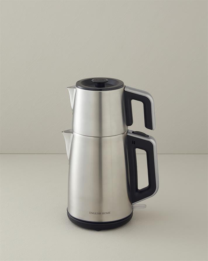 English Home CMK 6010 Inox Tea Maker and Kettle Black-Chrome