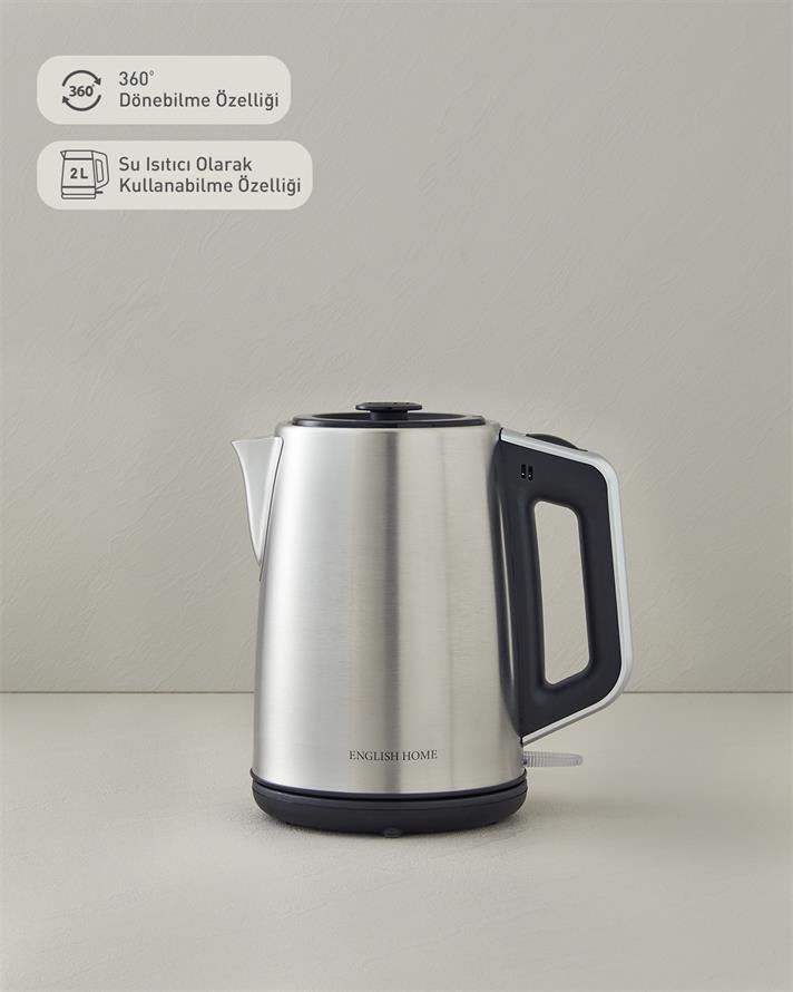English Home CMK 6010 Inox Tea Maker and Kettle Black-Chrome