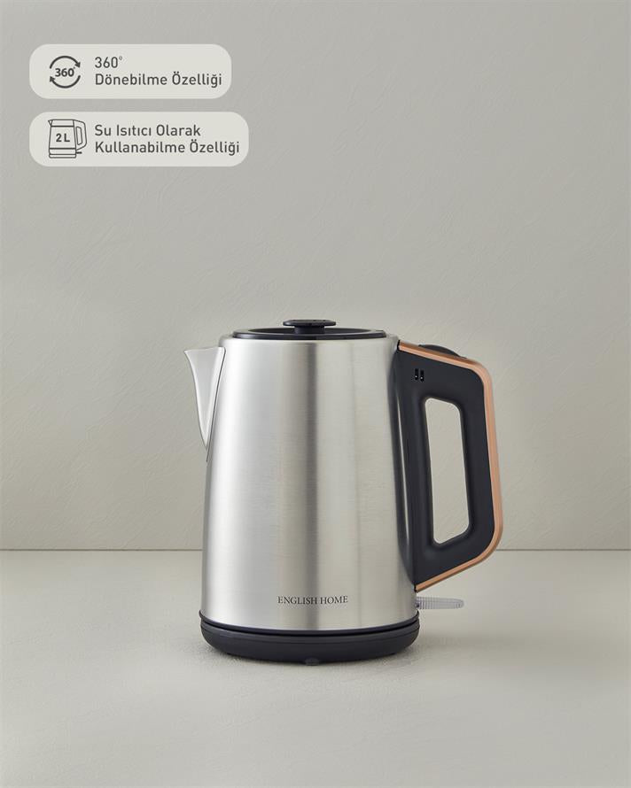 English Home CMK 6010 Inox Tea Maker and Kettle Black-Copper