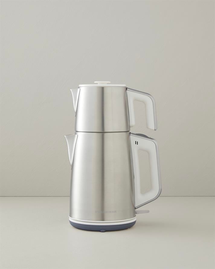 English Home CMK 6010 Inox Tea Maker and Kettle White-Chrome