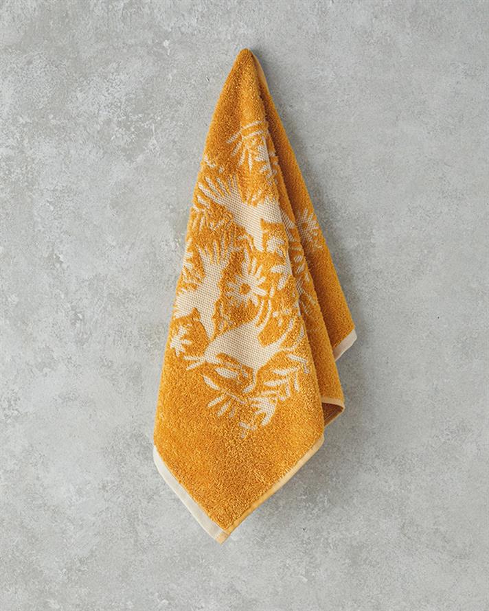 Exotic Jungle Cotton Face Towel 50x80 cm Yellow