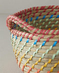 Exotic Lines Wicker Basket Multicolor