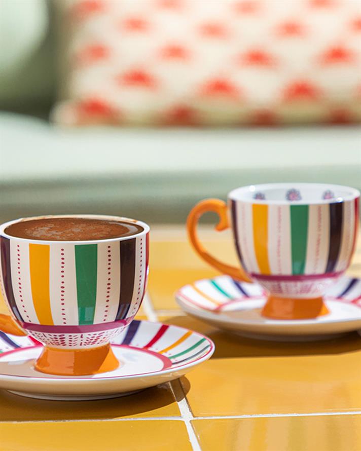 Exotic Wild New Bone China Coffee Cup Set 4 Pieces 2 Seater Yellow