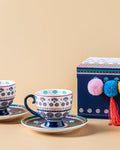 Exotic Wild New Bone China Coffee Cup Set 4 Pieces 2 Seater Yellow