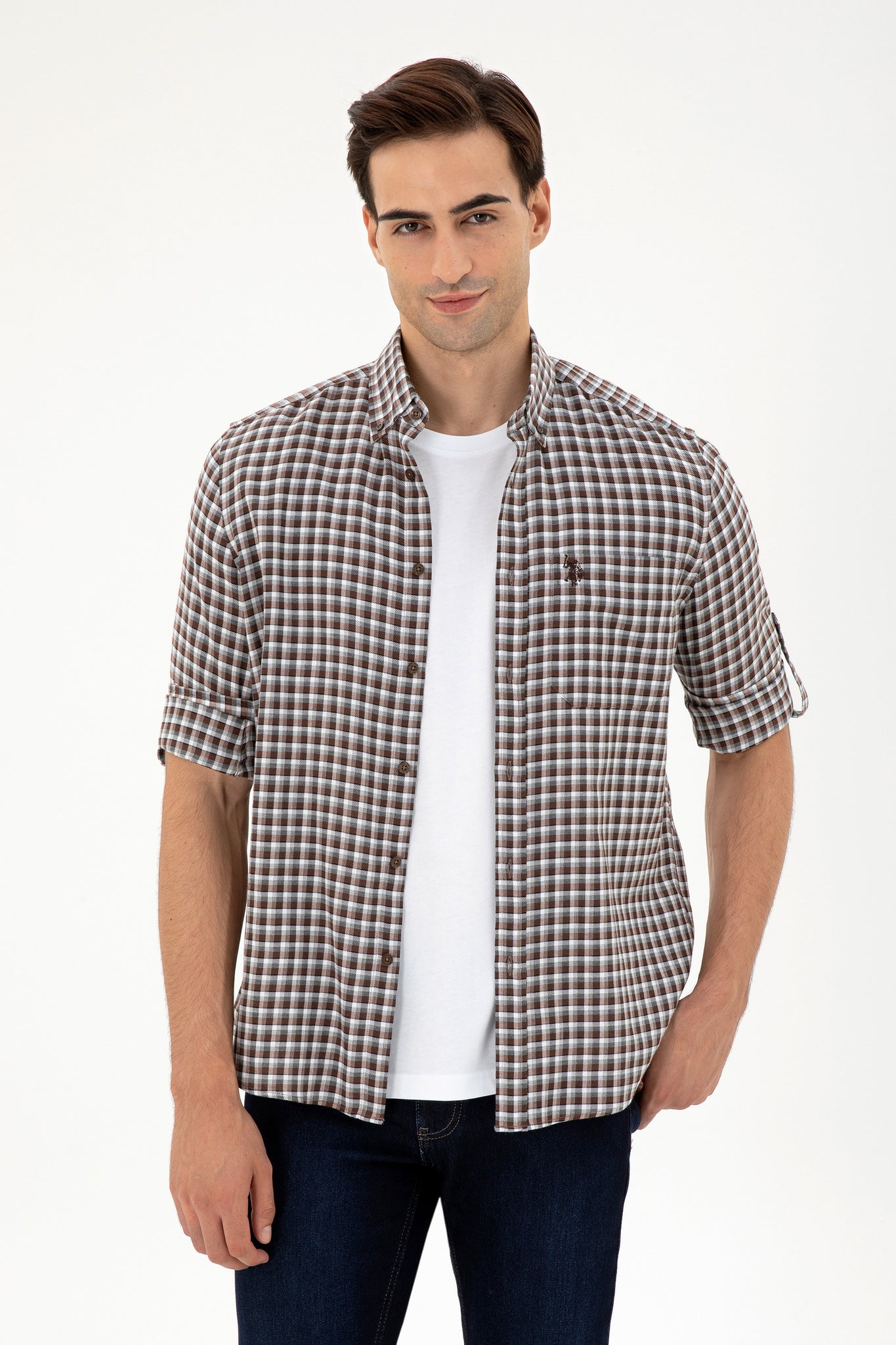 Men's Brown Long Sleeve Shirt