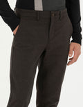 Brown Slim Fit Canvas Pants