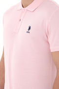Men's Slim Fit Polo Neck Light Pink Basic T-Shirt