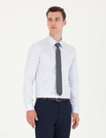 Light Blue Slim Fit Long Sleeve Basic Shirt
