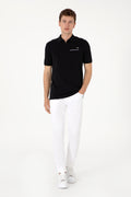 Men's Regular Fit Zipper Black T-Shirt