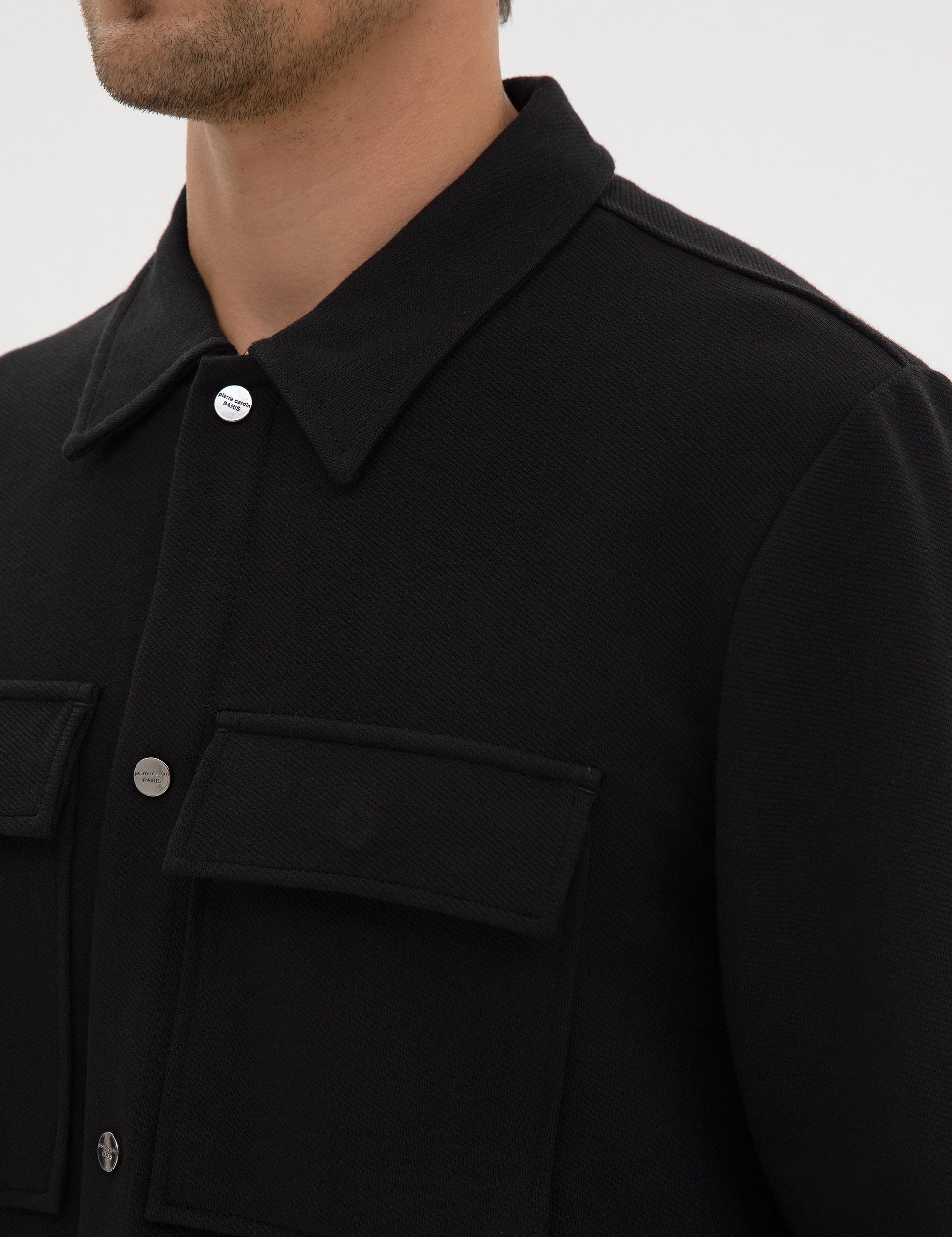 Siyah Regular Fit ��rme G��mlek