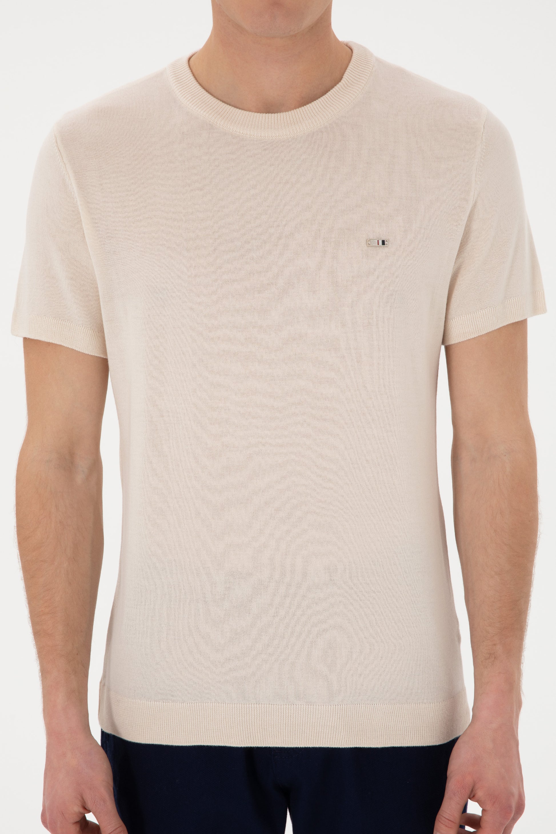 Men's Slim Fit Crew Neck Stone T-Shirt