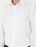 White Slim Fit Chunky Long Sleeve Shirt
