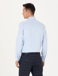 Light Blue Regular Fit Long Sleeve Basic Shirt
