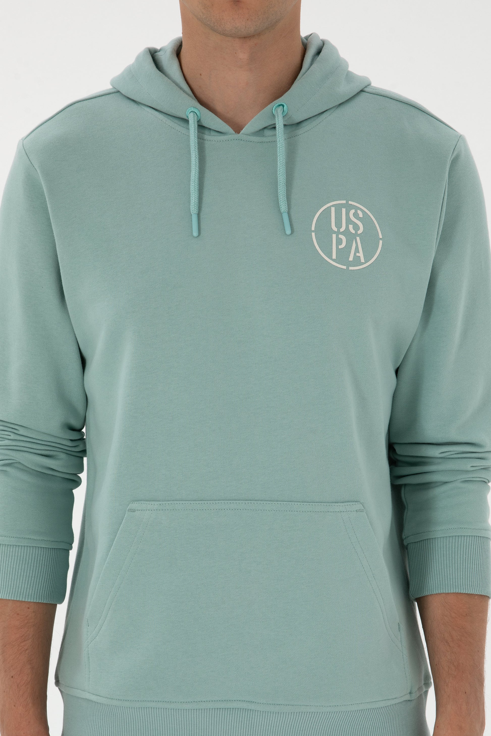 Erkek Regular Fit Kapişonlu Mint Sweatshirt