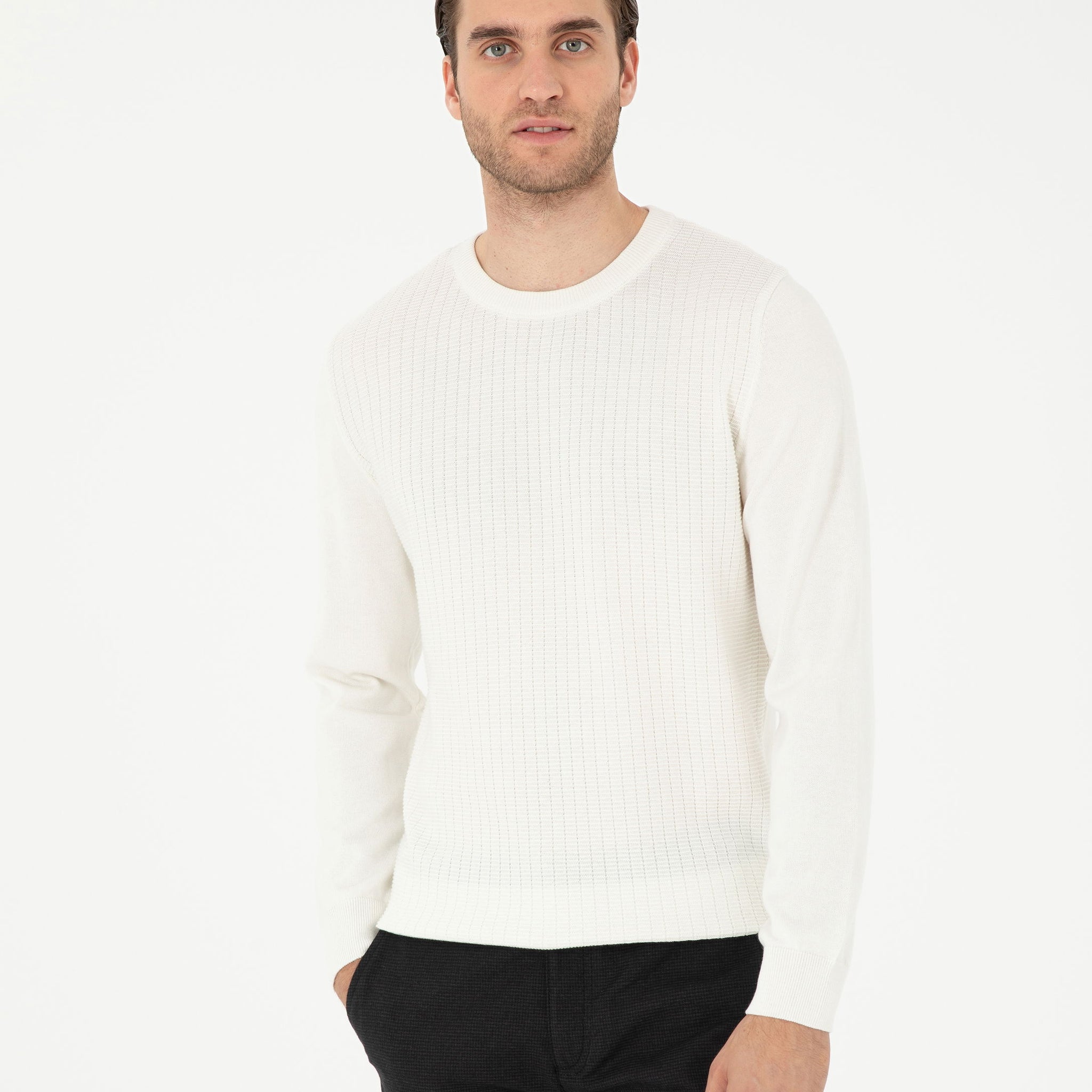 Ecru Regular Fit Sweater