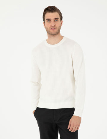 Ecru Regular Fit Sweater