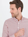 Pomegranate Flower Slim Fit Long Sleeve Shirt