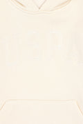 Girls' Cream Hooded Basic Sweatshirt