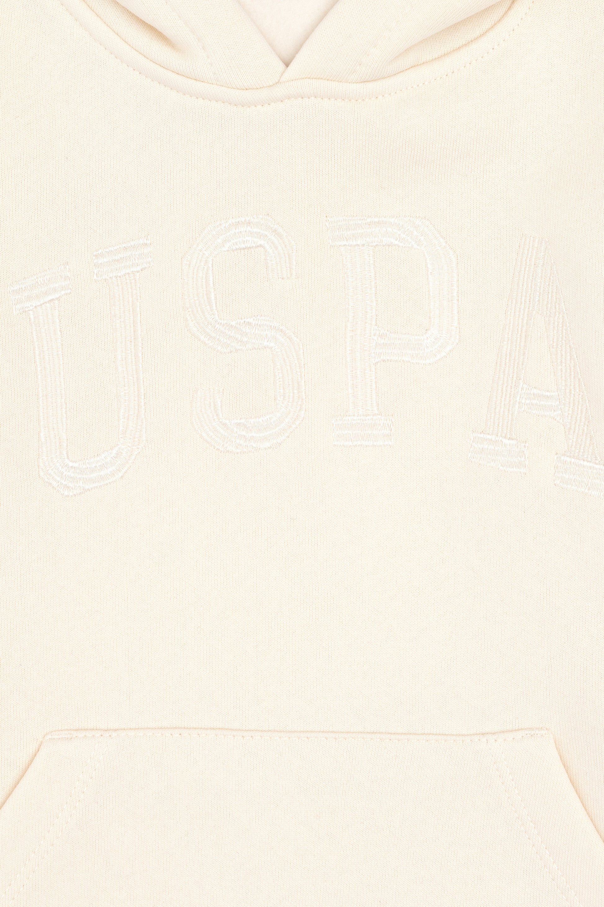 Girls' Cream Hooded Basic Sweatshirt