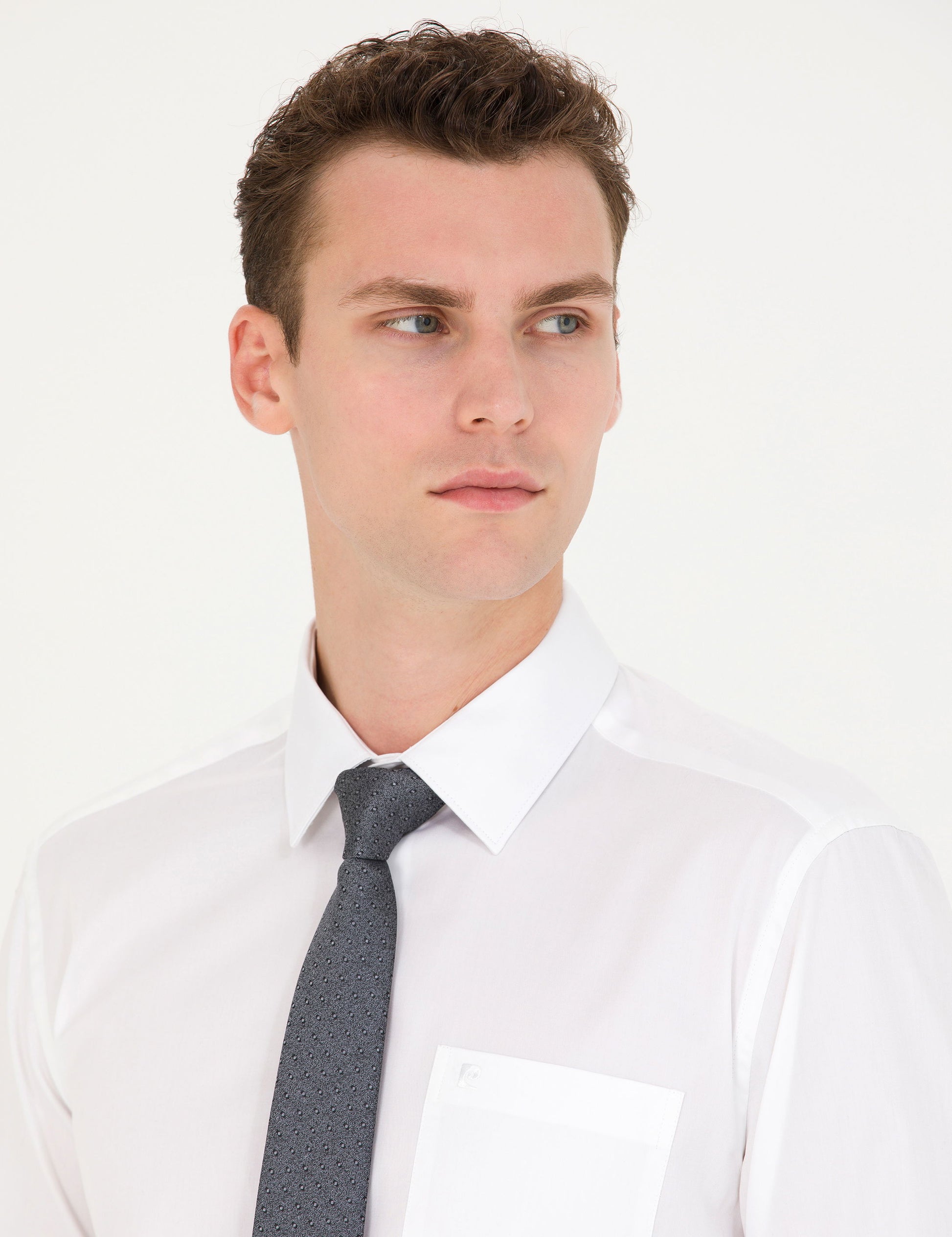 White Regular Fit Long Sleeve Basic Shirt