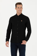 Men's Black Long Sleeve Basic Shirt