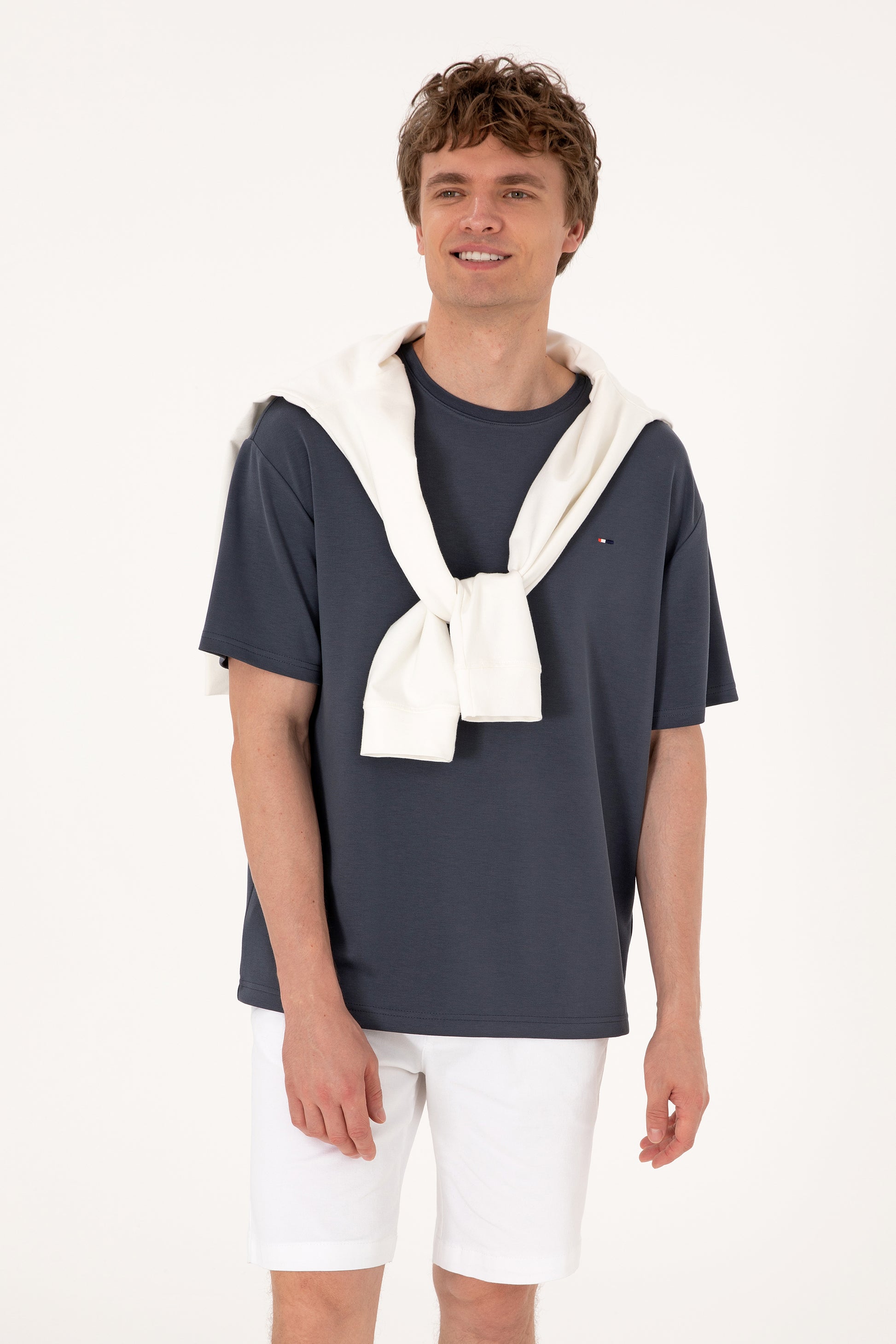 Men's Comfort Fit Crew Neck Anthracite T-Shirt