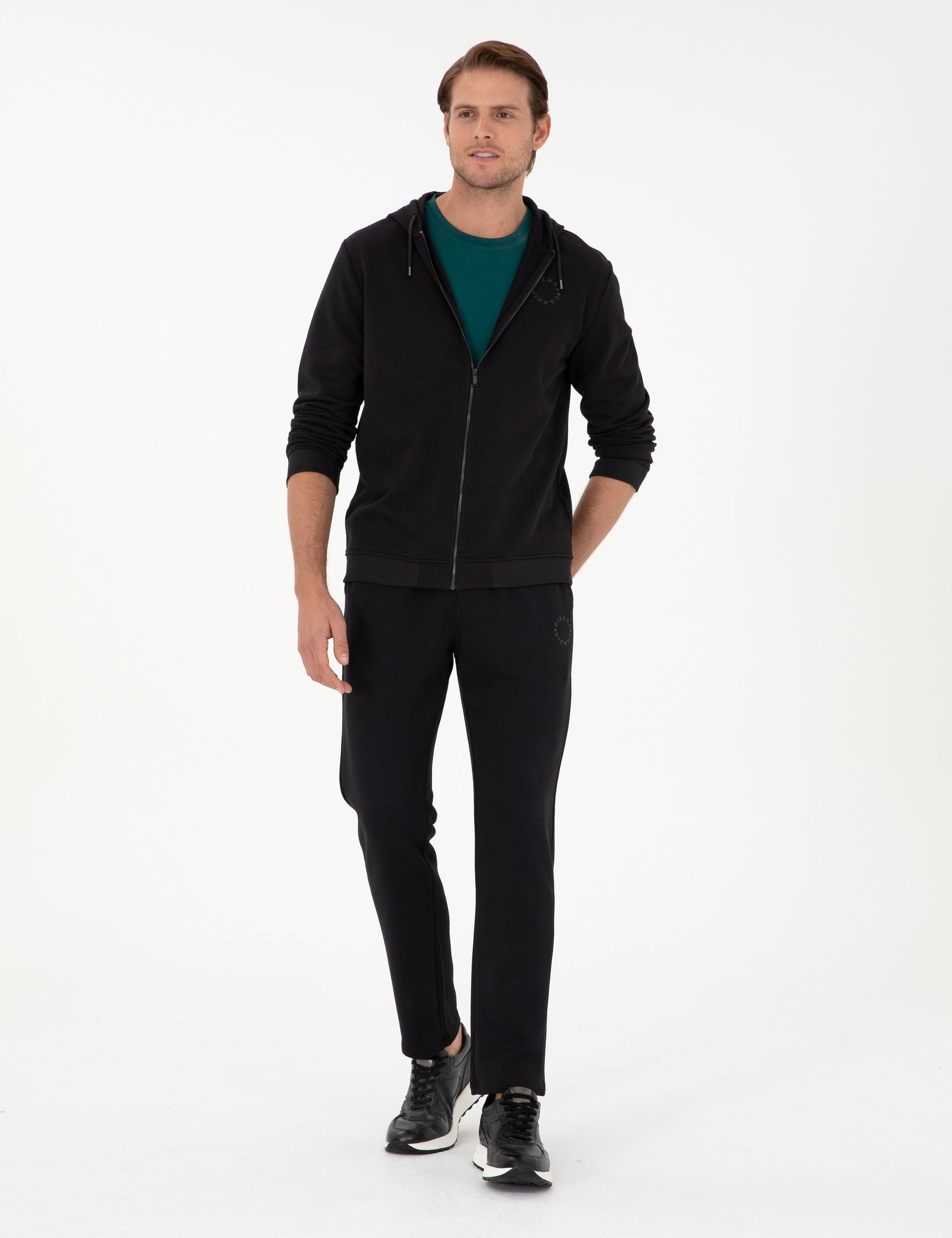 Black Slim Fit Straight Leg Sweatpants