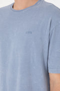 Men's Comfort Fit Crew Neck Blue Wash T-Shirt