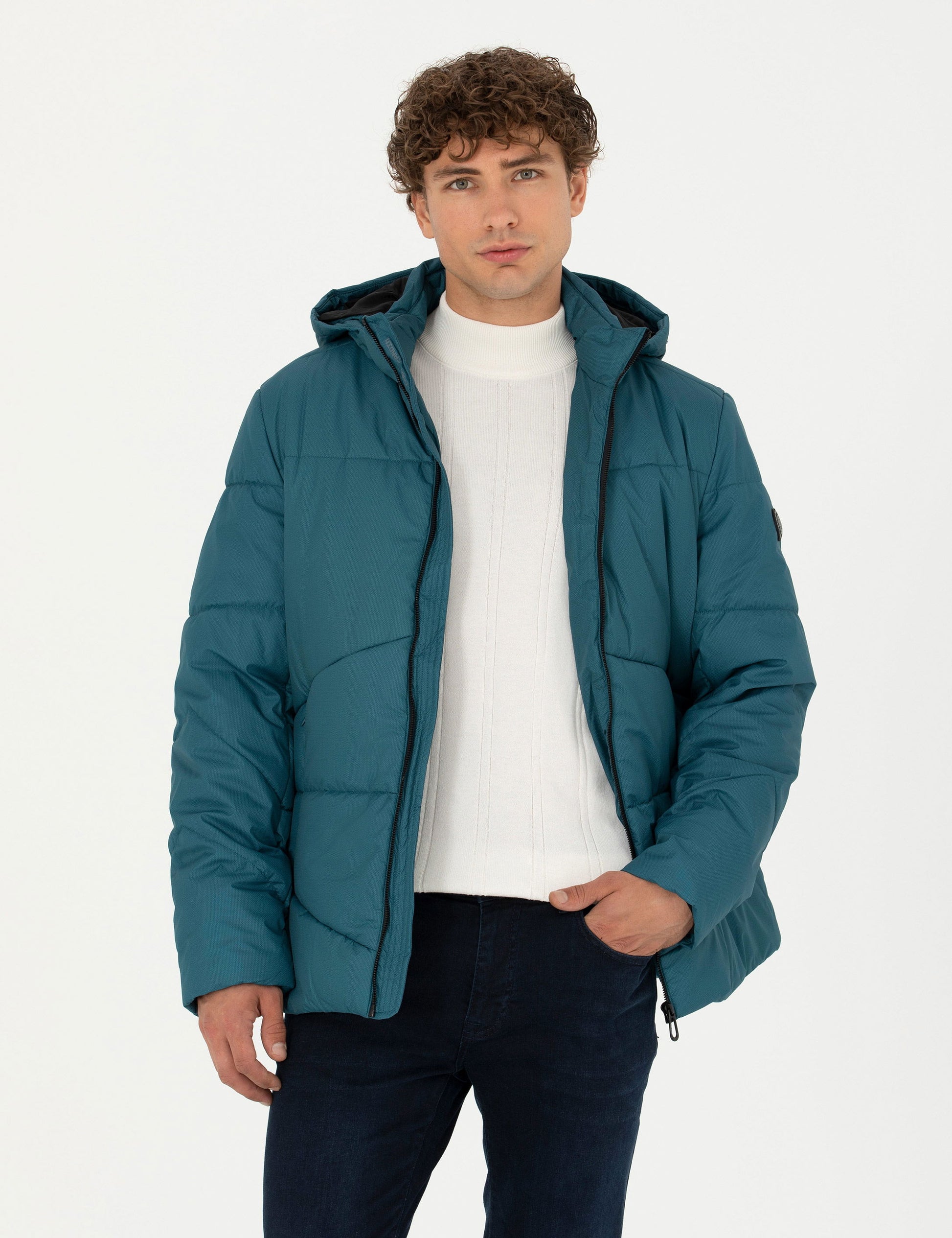 Oil Hooded Inflatable Sport Coat