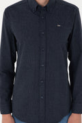 Men's Navy Blue Long Sleeve Shirt