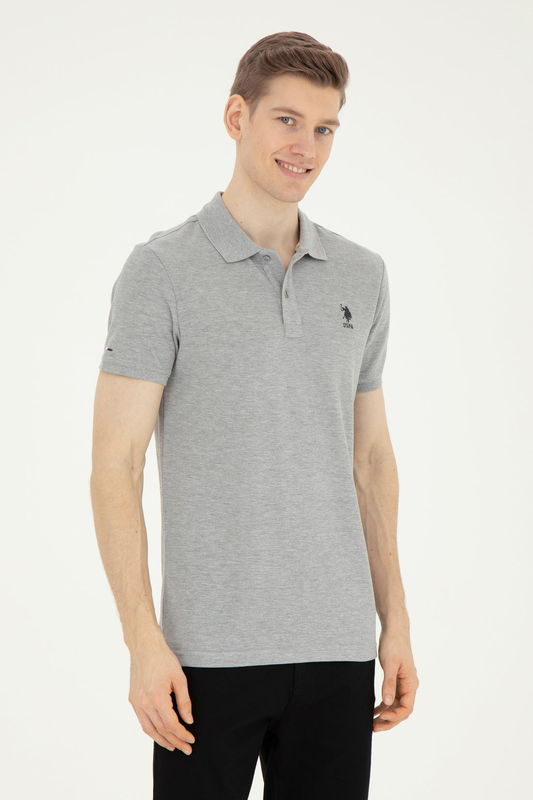 Men's Grey Melange Basic T-Shirt