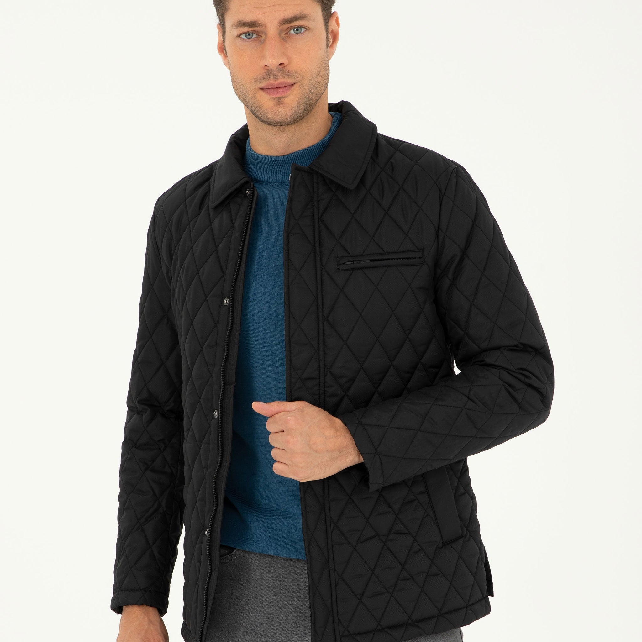 Black Quilted Coat