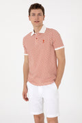 Men's Regular Fit Polo Neck Powder Printed T-Shirt