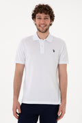 Men's Slim Fit Polo Neck White Basic T-Shirt