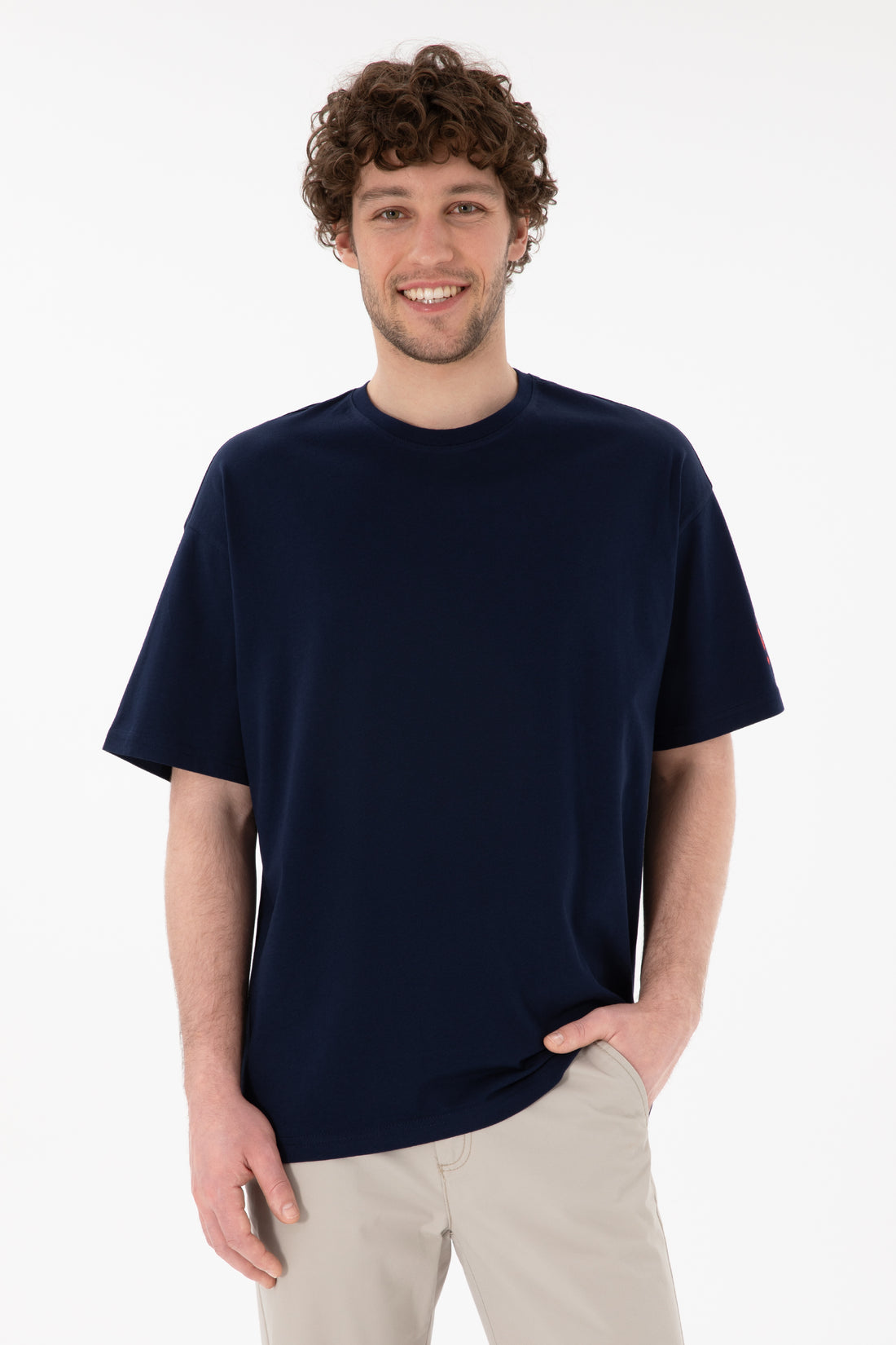 Men's Oversize Fit Crew Neck Navy T-Shirt