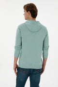 Erkek Regular Fit Kapişonlu Mint Sweatshirt