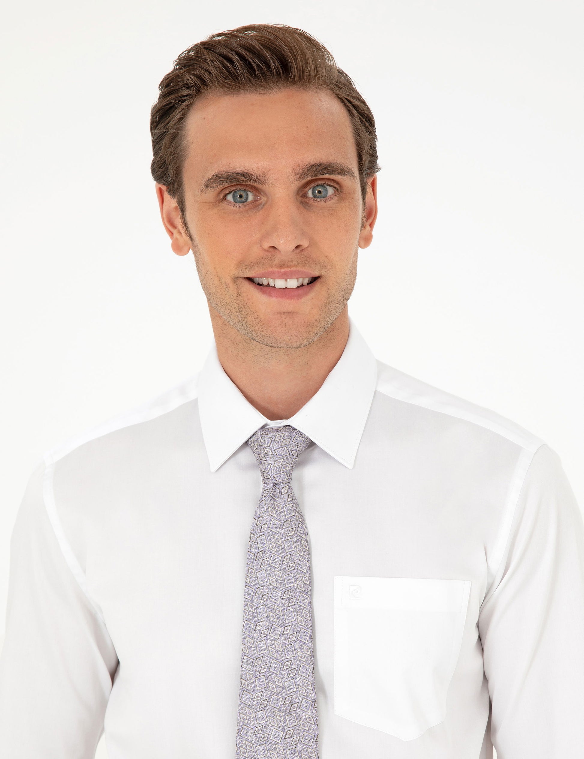 White Regular Fit Long Sleeve Basic Shirt