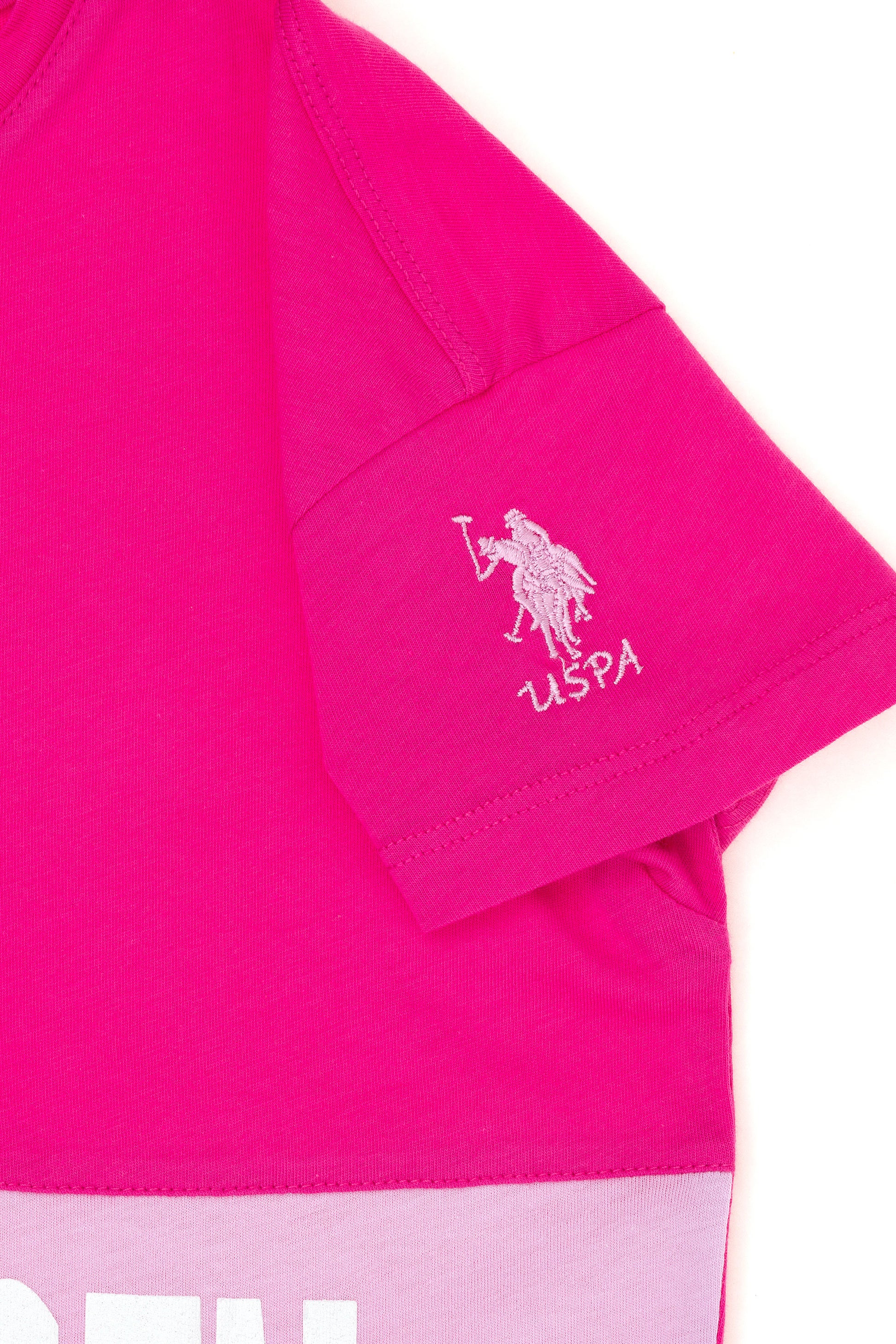 Girl's Fuchsia Crew Neck T-Shirt