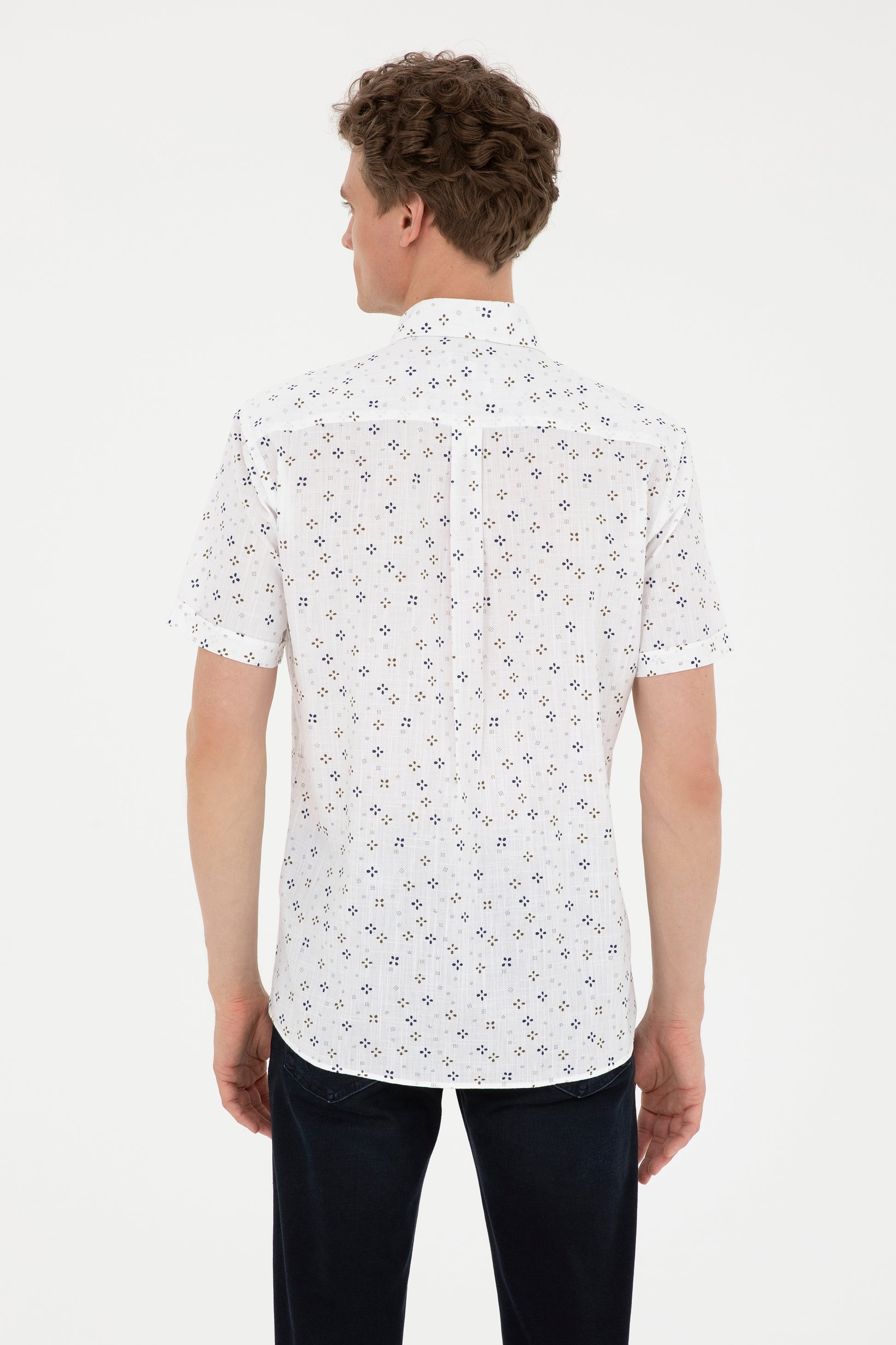 Men's Ecru Short Sleeve Shirt